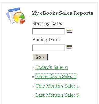 My eBooks Sales Reports